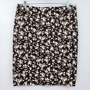 Lauren Ralph Lauren Brown Floral Pencil Skirt